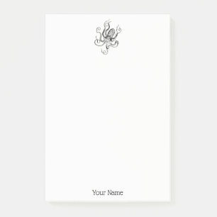 Post-it® Dessin de pieuvre vintage stylisé #1