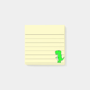 Post-it® Dessin Dinosaure Vert Liné 3x3 Jaune