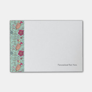 Post-it® Dessin floral en caricature avec oiseaux