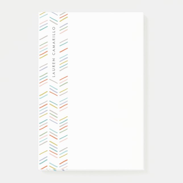 Post-it® Dessin Herringbone personnalisé post-it - Turquois (Devant)