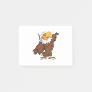 Post-it® dessin humoristique d'aigle posant caractère masco