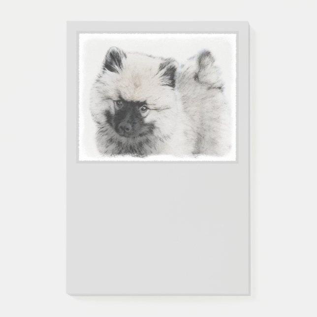 Post-it® Dessin Keeshond Chiot - Joli dessin original Chien (Devant)