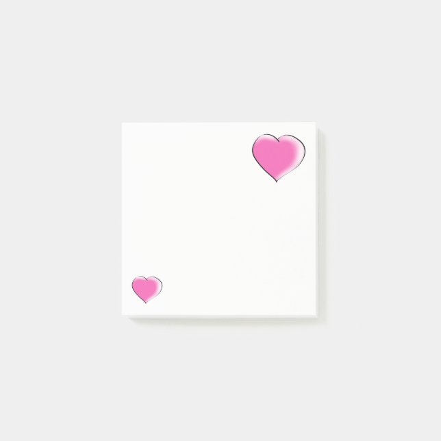 Post-it® Deux grands coeurs roses (Devant)