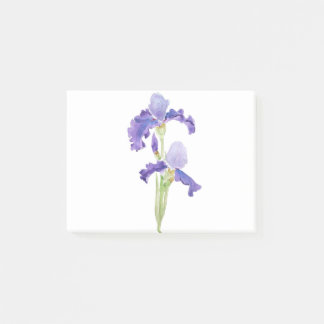 Post-it® deux iris violets encre et aquarelle
