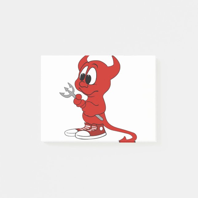 Post-it® Devil Red Demon Cartoon Satan Evil Hell Heure (Devant)