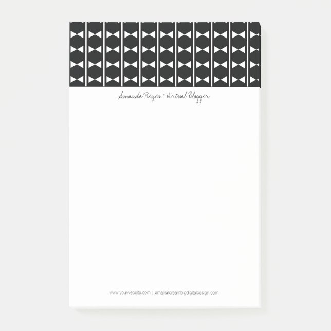 Post-it® Diamant noir et blanc Abstrait moderne (Devant)