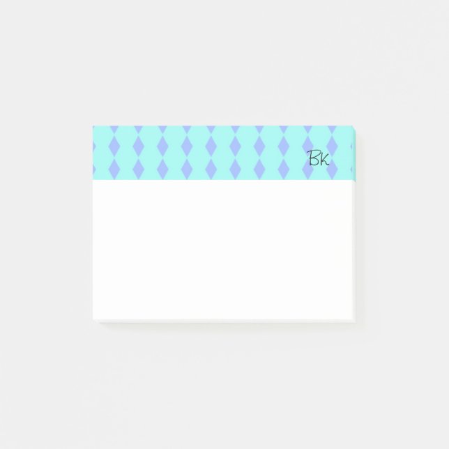 Post-it® Diamants violets avec initiales (Devant)
