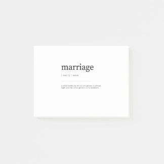 Post-it® Dictionnaire de définition du mariage, art Imprime
