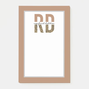 Post-it® Diététiste enregistrée RD Cheetah Typographie d'im