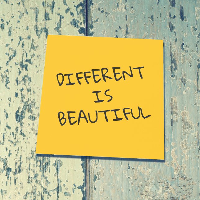 Post-it® Différent est beau Dire positif (Créateur téléchargé)
