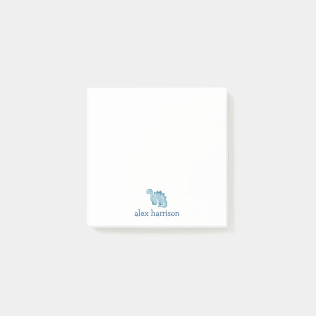 Post-it® Dinosaure bleu mignon personnalisé (Devant)