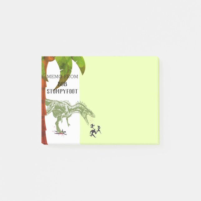 Post-it® Dinosaure de T-rex pourchassant les gens post-it n (Devant)