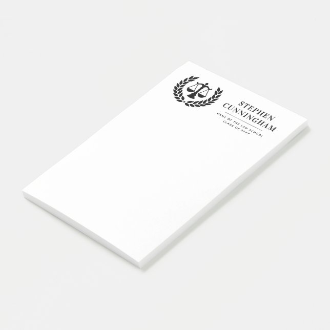 Post-it® Diplôme de droit moderne personnalisé (Incliné)