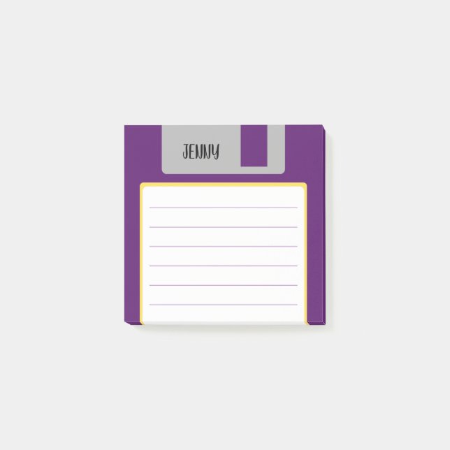 Post-it® Disque dur rétro nom personnalisé, Y2K et années 9 (Devant)
