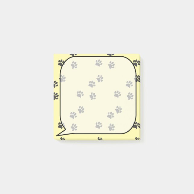 Post-it® Distressed Chien Paw Traces Voix Bubble (Devant)