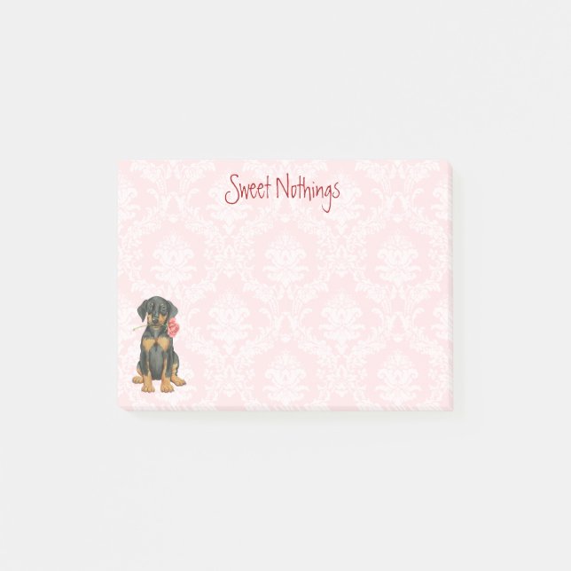 Post-it® Dobermann rose de Valentine (Devant)