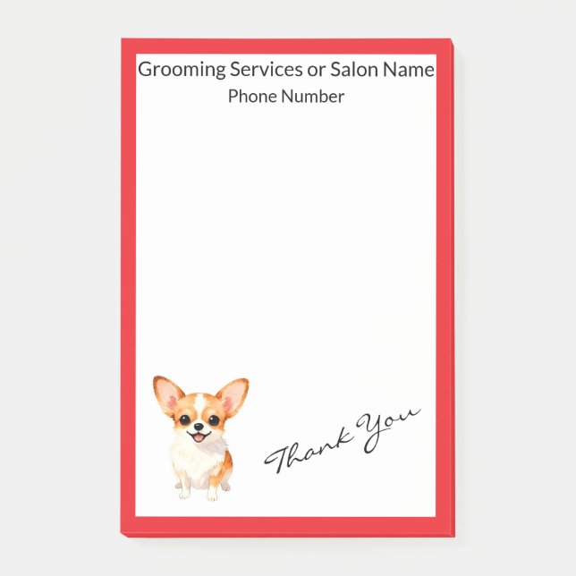 Post-it® Dog Grooming Personalized Luxury Trendy Collection (Devant)