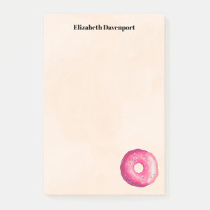 Post-it® Donut Avec Frosting Rose & Sprinkings Personnalisé
