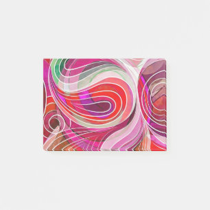 Post-it® Doodle rouge et cramoisi avec des lignes blanches