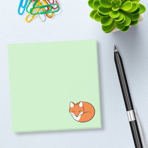 Post-it® Dormir le Fox de dessin sur vert