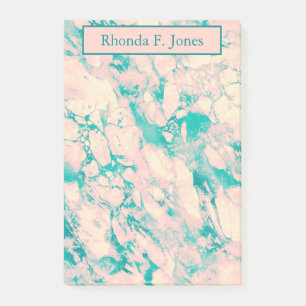 Post-it® Dossier de poche en marbre rose et bleu