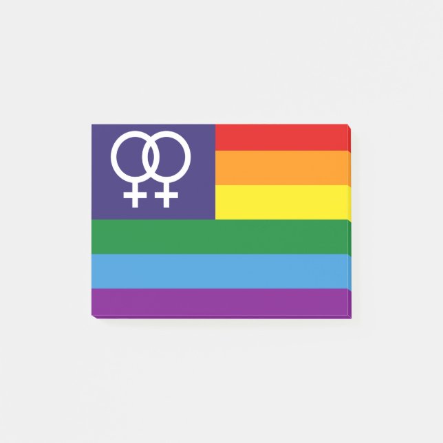 Post-it® Double venus lesbienne Rainbow Pride (Devant)