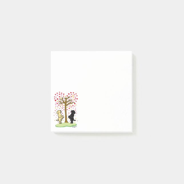 Post-it® Douleur des coeurs Labradors jaunes et noirs (Devant)
