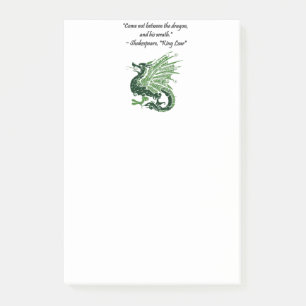 Post-it® Dragon et sa colère Shakespeare King Lear Dessin
