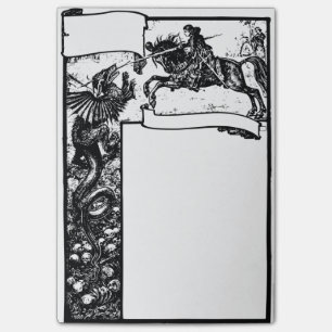 Post-it® Dragon médiéval et chevalier