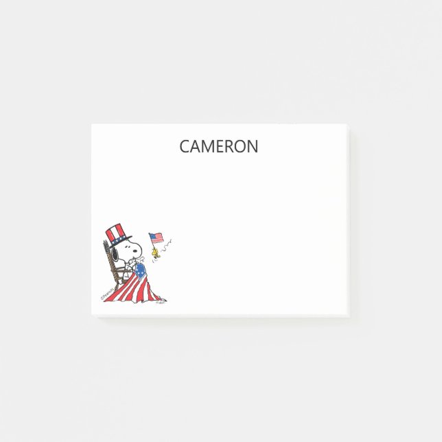 Post-it® Drapeau 4 juillet à coudre Snoopy (Devant)