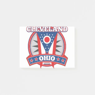 Post-it® Drapeau d'État patriotique bleu rouge de Cleveland