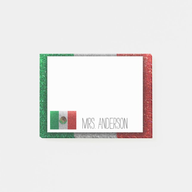 Post-it® Drapeau mexicain Mexique Parties scintillant Ensei (Devant)