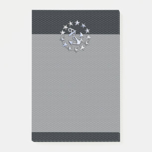 Post-it® Drapeau Nautique Argent Ensigne sur Grille Imprime