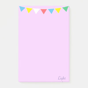 Post-it® Drapeaux multicolores & calligraphie sur violet