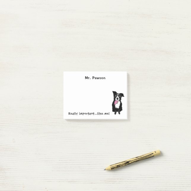 Post-it® Drôle cadeau chien pour enseignant frontière Colli (Sur un bureau)