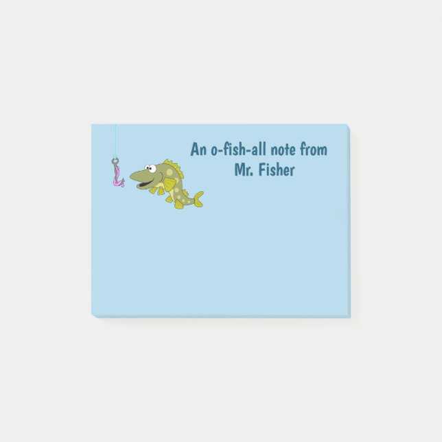 Post-it® Drôle cadeau pour enseignant Nom personnalisé Pois (Devant)