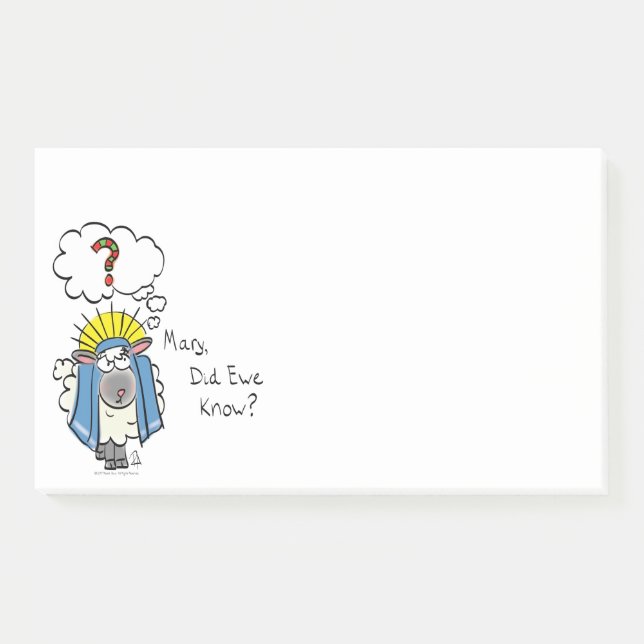 Post-it® Drôle chrétien Noël mignon mouton (Devant)