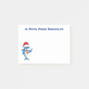 Post-it® Drôle dessin animé de requin de Noël