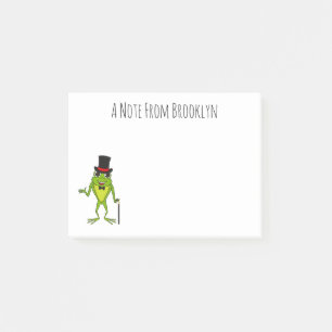 Post-it® Drôle grenouille avec chapeau dessus dessin animé
