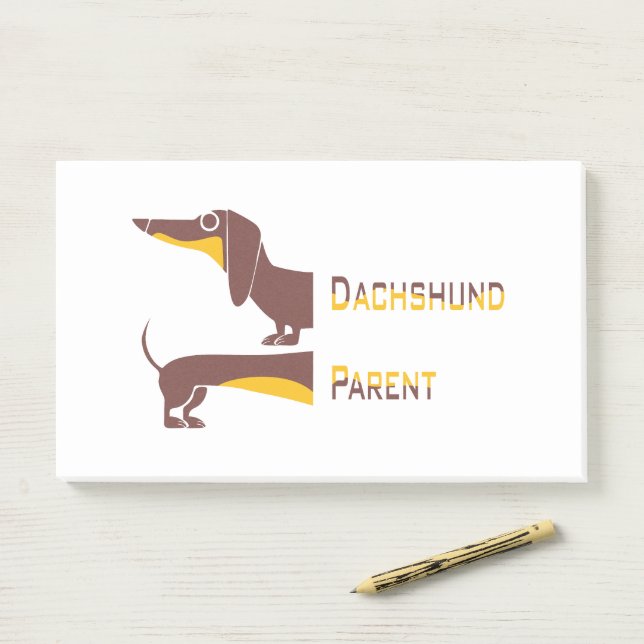 Post-it® Drôle mignon dachshund pour parent chien long (Sur un bureau)