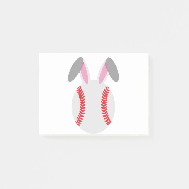 Post-it® Drôle mignon de baseball lapin cadeau de Pâques (Devant)