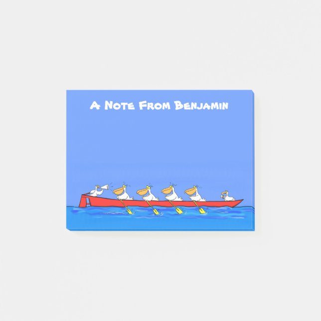 Post-it® Drôle pélicans rameurs dessin animé (Devant)