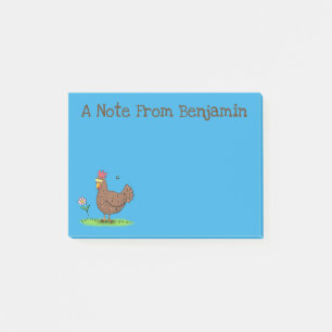 Post-it® Drôle poulet rustique whimsical dessin animé