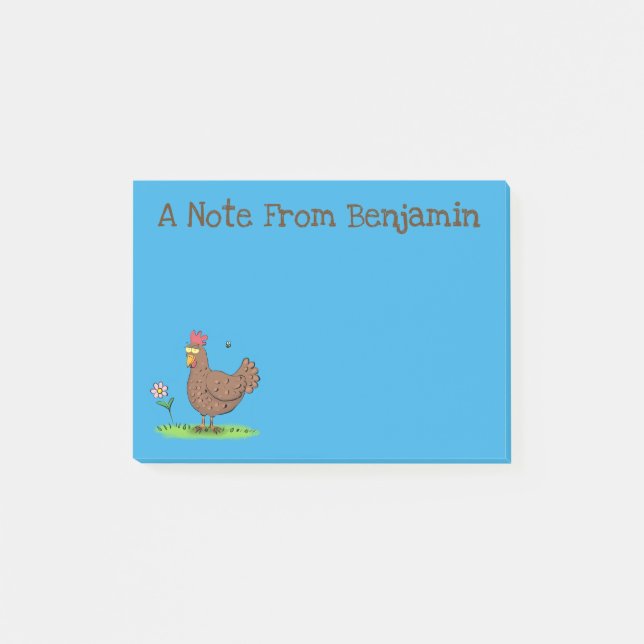 Post-it® Drôle poulet rustique whimsical dessin animé (Devant)
