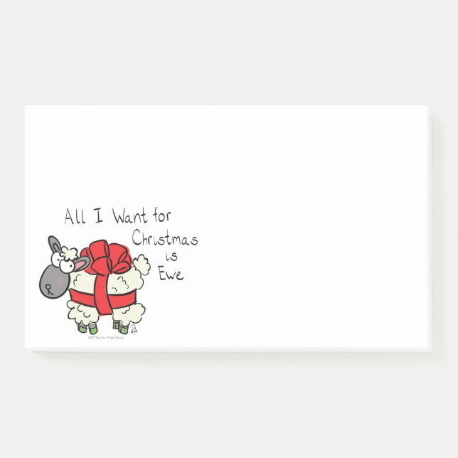 Post-it® Drôle Vacances Mignonne Mouton de Noël Carton (Devant)