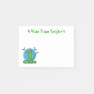 Post-it® Drôle vert souriant animé lézard d'iguane