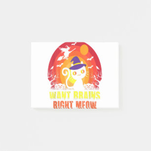 Post-it® Drôle Zombie Chat Humoristique Want Cerveau Juste 