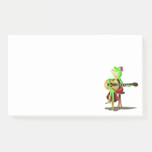 Post-it® drôles avec grenouille jouant de la guita