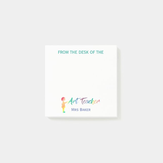 Post-it® Du bureau de l'arc-en-ciel personnalisé de (Devant)