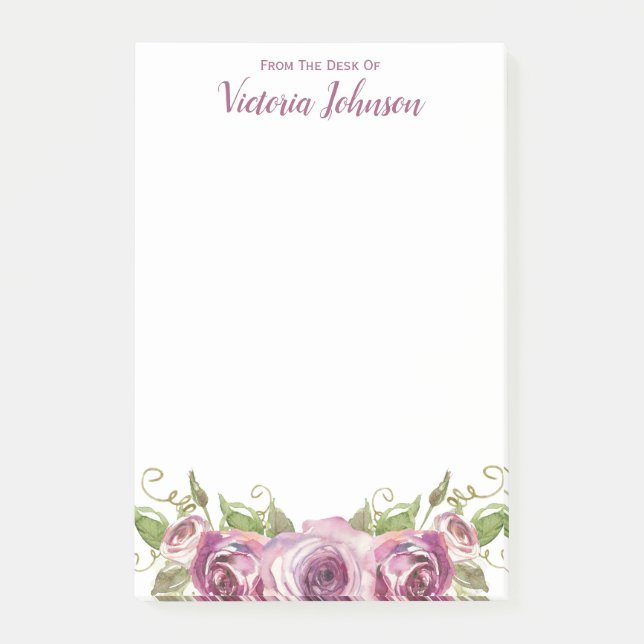 Post-it® Du bureau de Lavender Roses 4 x 6 (Devant)